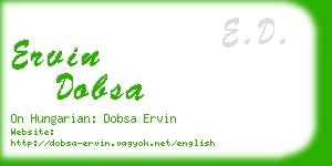 ervin dobsa business card